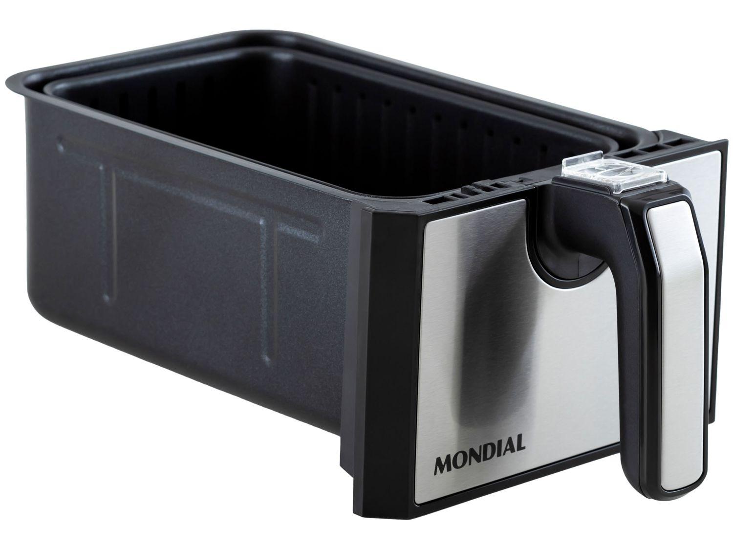 Air Fryer Mondial Dual Duplo Cesto Preta 8L com Timer AFD-01-BI