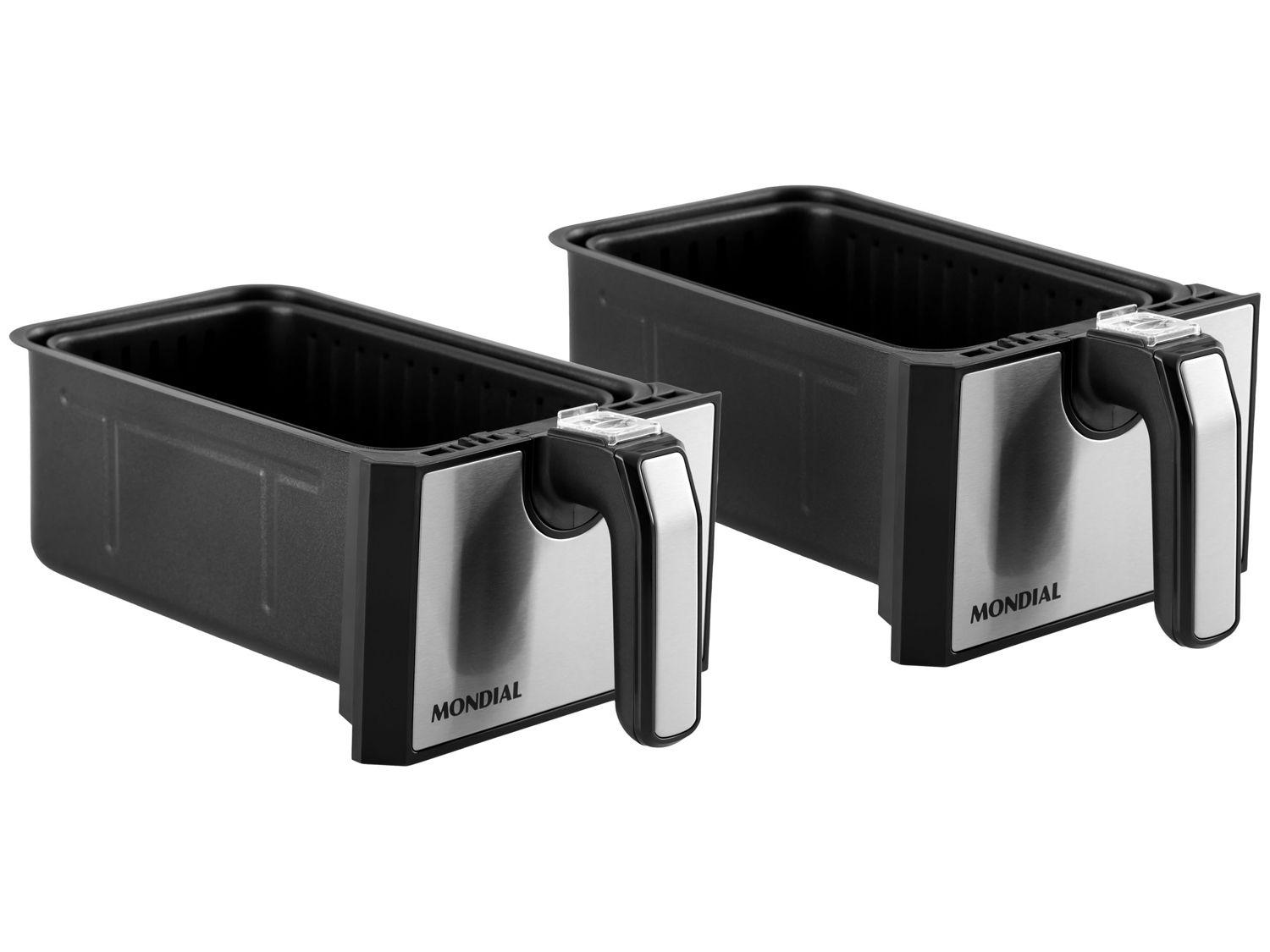 Air Fryer Mondial Dual Duplo Cesto Preta 8L com Timer AFD-01-BI