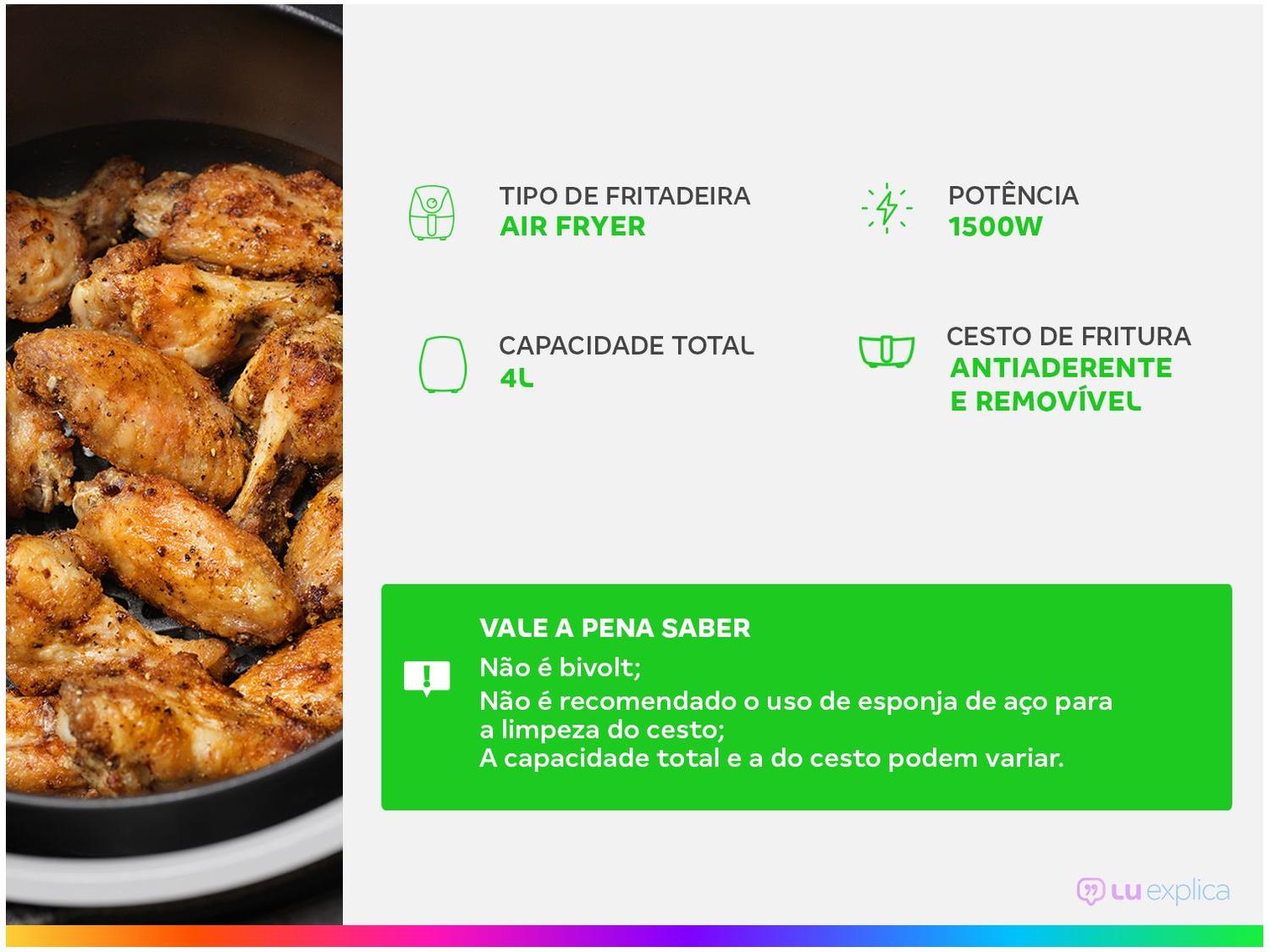 Air Fryer Mondial Family AFN-40-BI Preto 4L com Timer