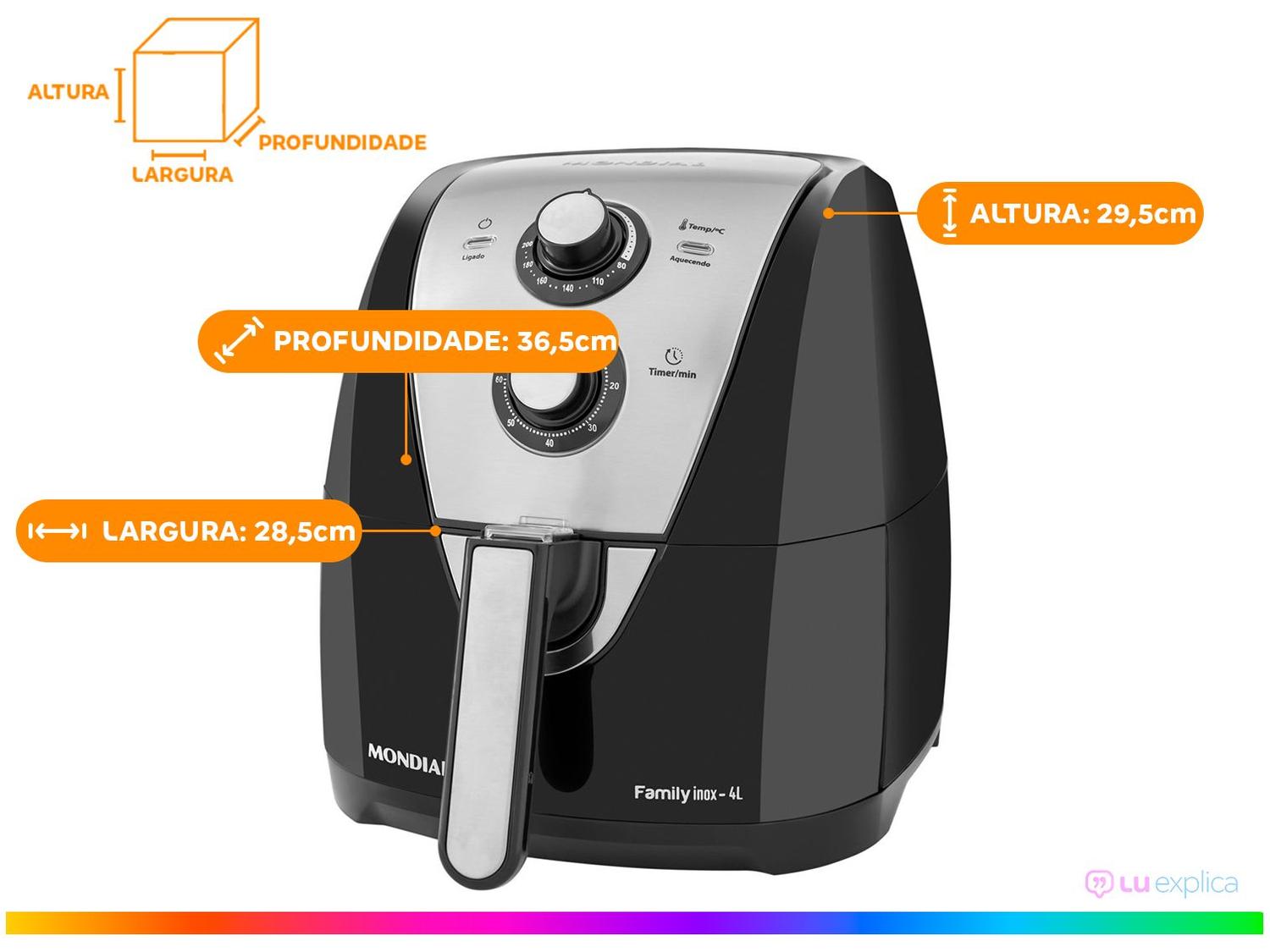 Air Fryer Mondial Family AFN-40-BI Preto 4L com Timer