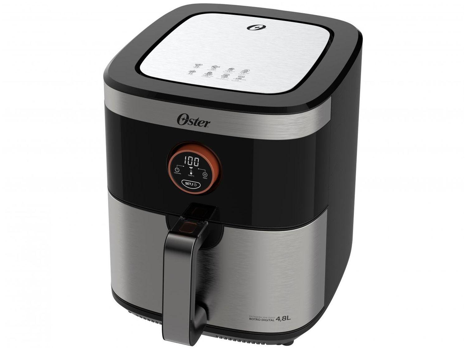 Air Fryer Oster Black Inox com Timer 4,8L