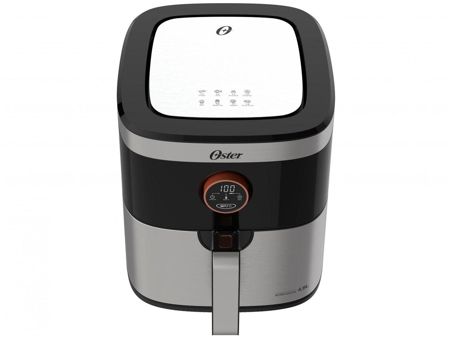 Air Fryer Oster Black Inox com Timer 4,8L