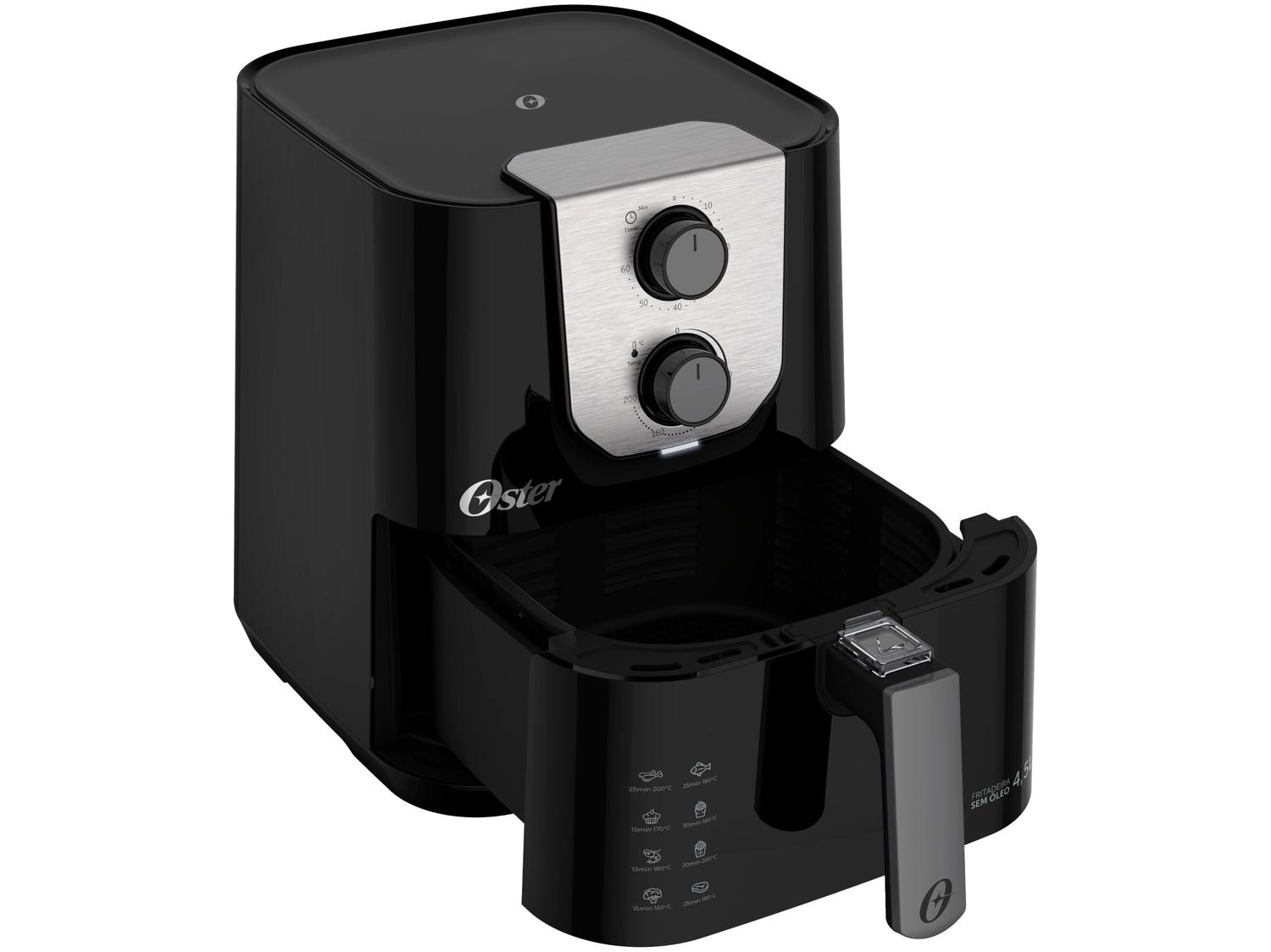 Air Fryer Oster Black Perform Preta com Timer 4,5L