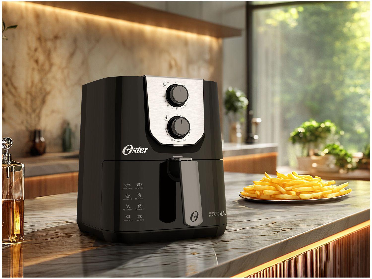 Air Fryer Oster Black Perform Preta com Timer 4,5L