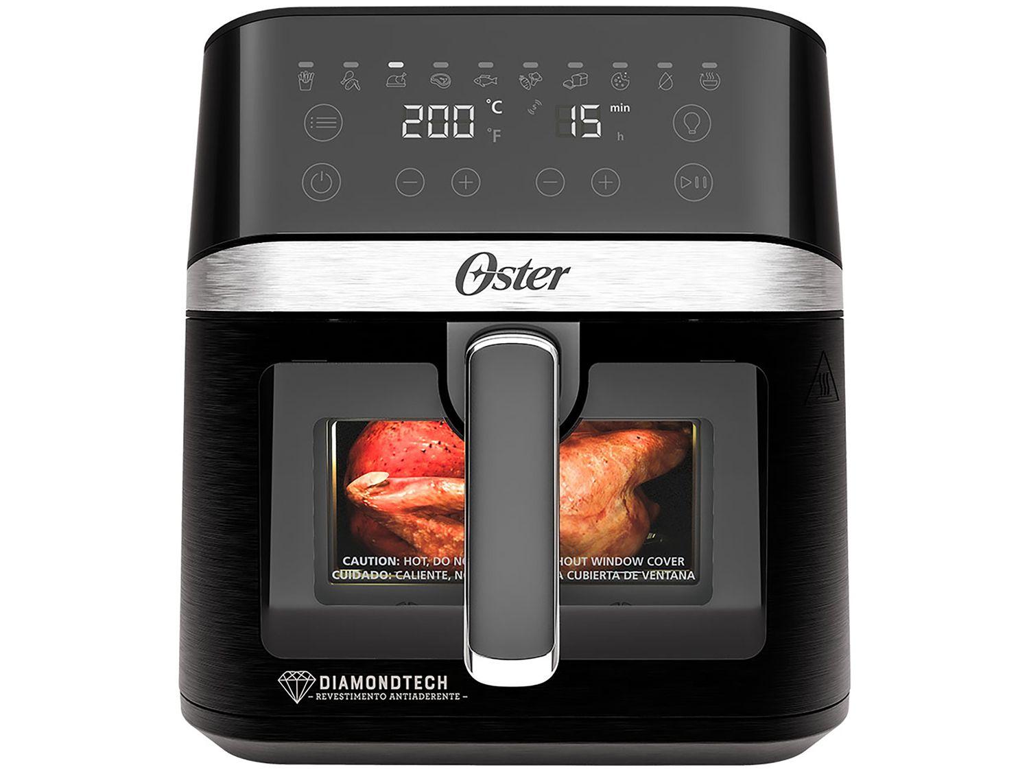 Air Fryer Oster DiamondTech Preto e Prata com Timer 6L