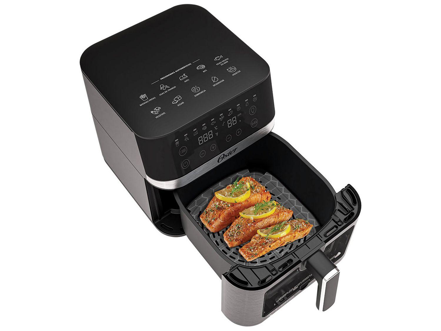 Air Fryer Oster DiamondTech Preto e Prata com Timer 6L