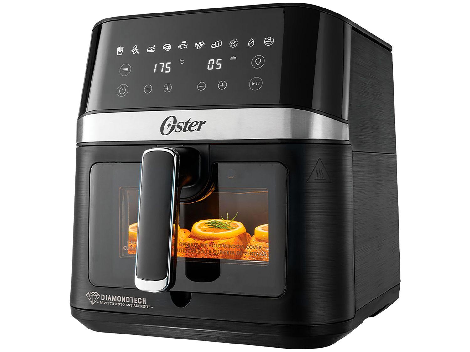 Air Fryer Oster DiamondTech Preto e Prata com Timer 6L