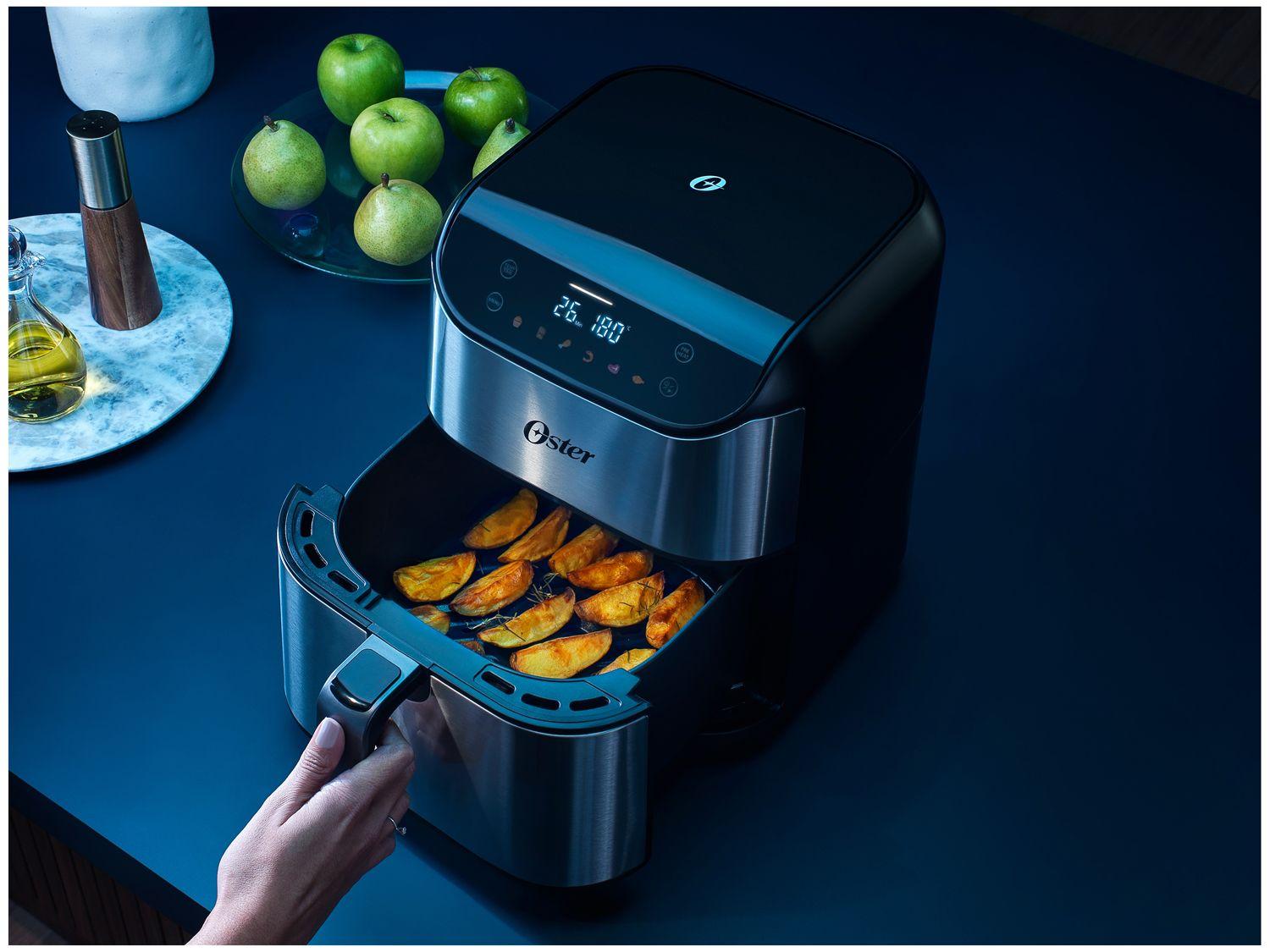 Air Fryer Oster OFRT930 Inox e Preto com Timer Inox 5L