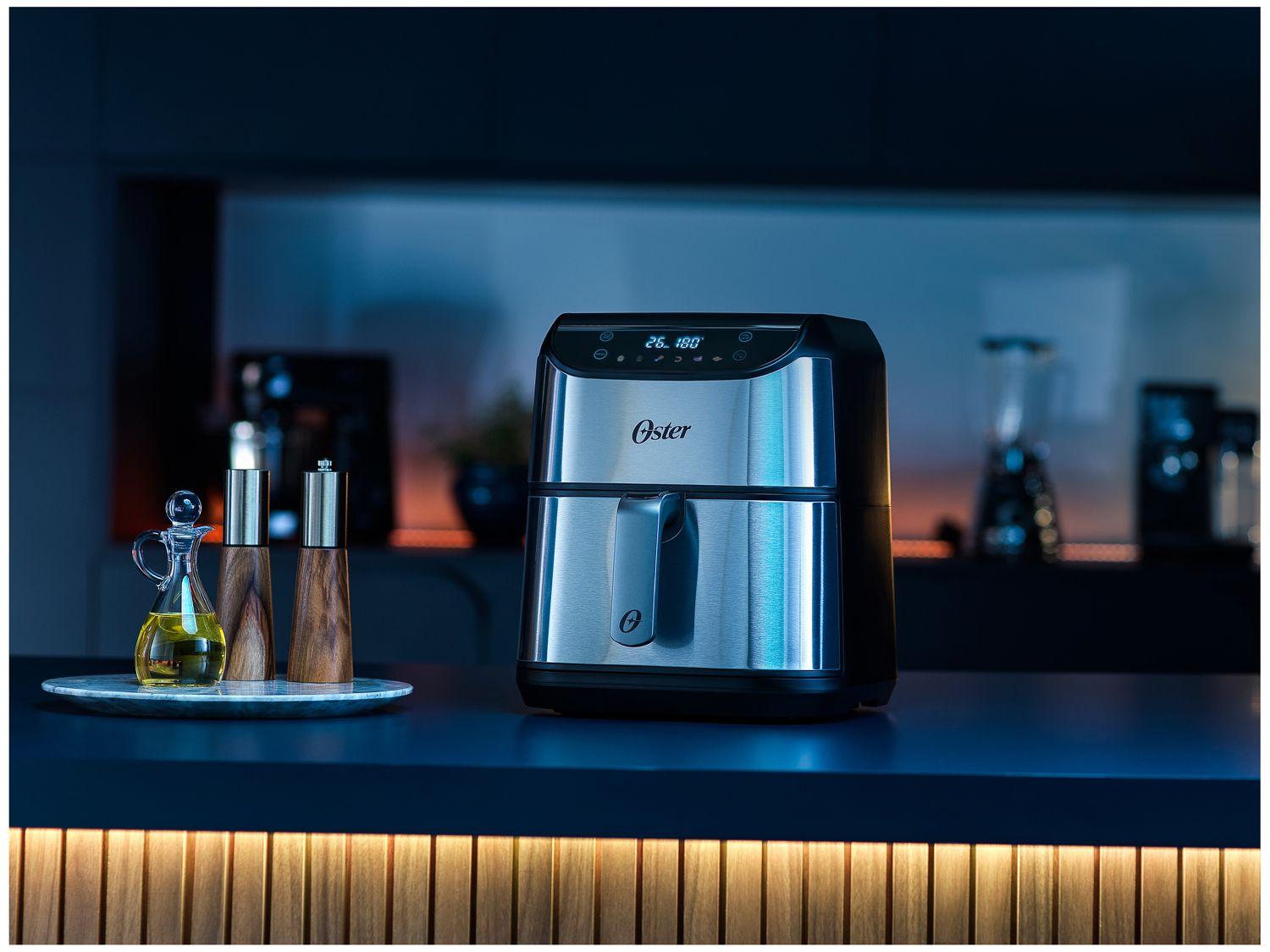 Air Fryer Oster OFRT930 Inox e Preto com Timer Inox 5L