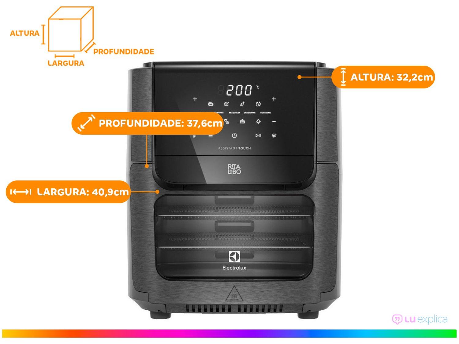 Air Fryer Oven Electrolux EAF90 Grafite 12L