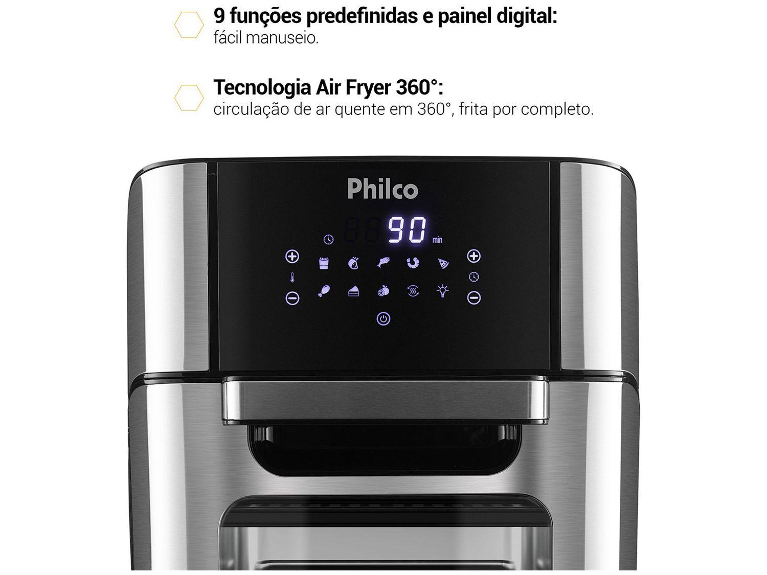 Air Fryer Philco Oven PFR2200P Preto 12L com Forno e Timer