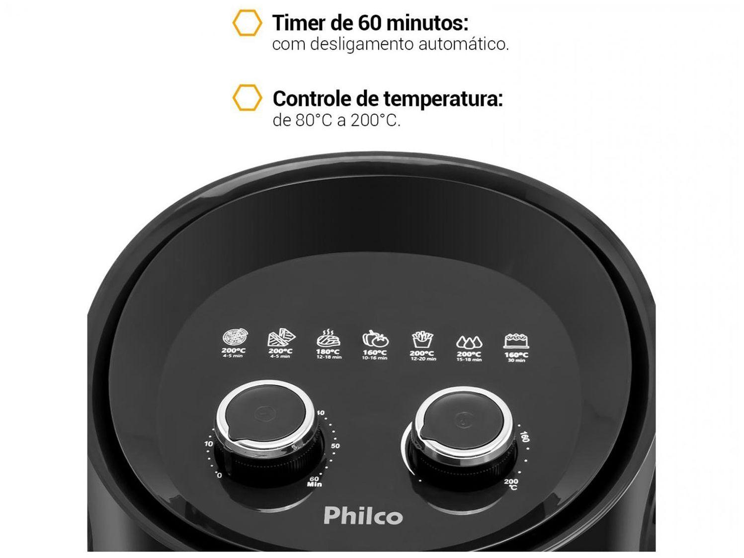 Air Fryer Philco PFR15PG Preto 4,3L com Timer