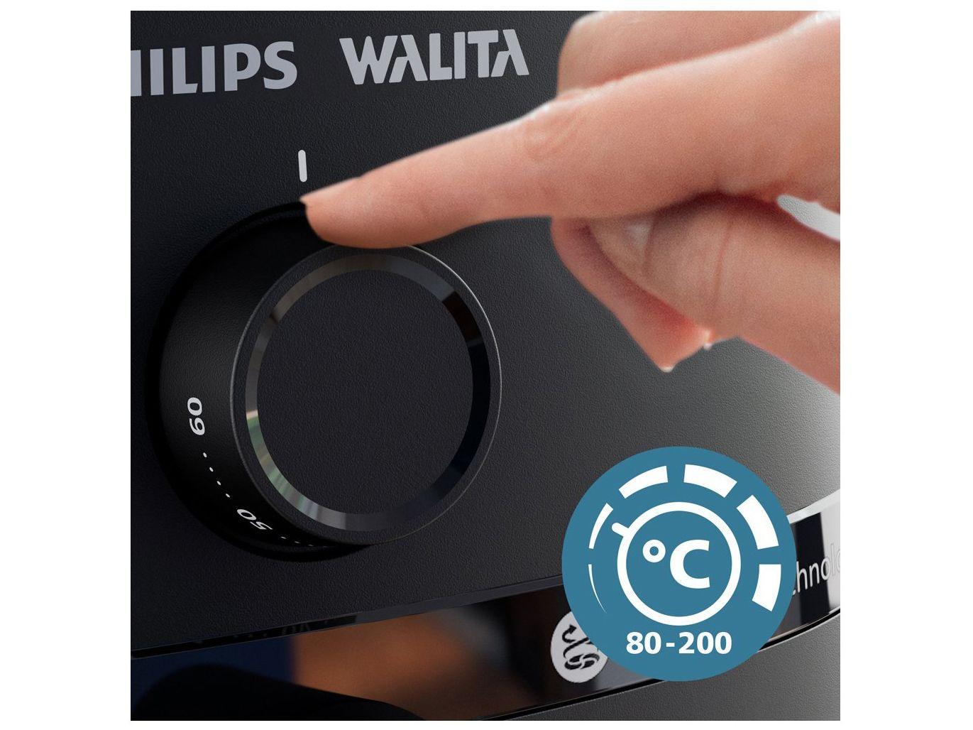 Air Fryer Philips Walita Série 1000 XL NA130 Preta com Timer 6,2L