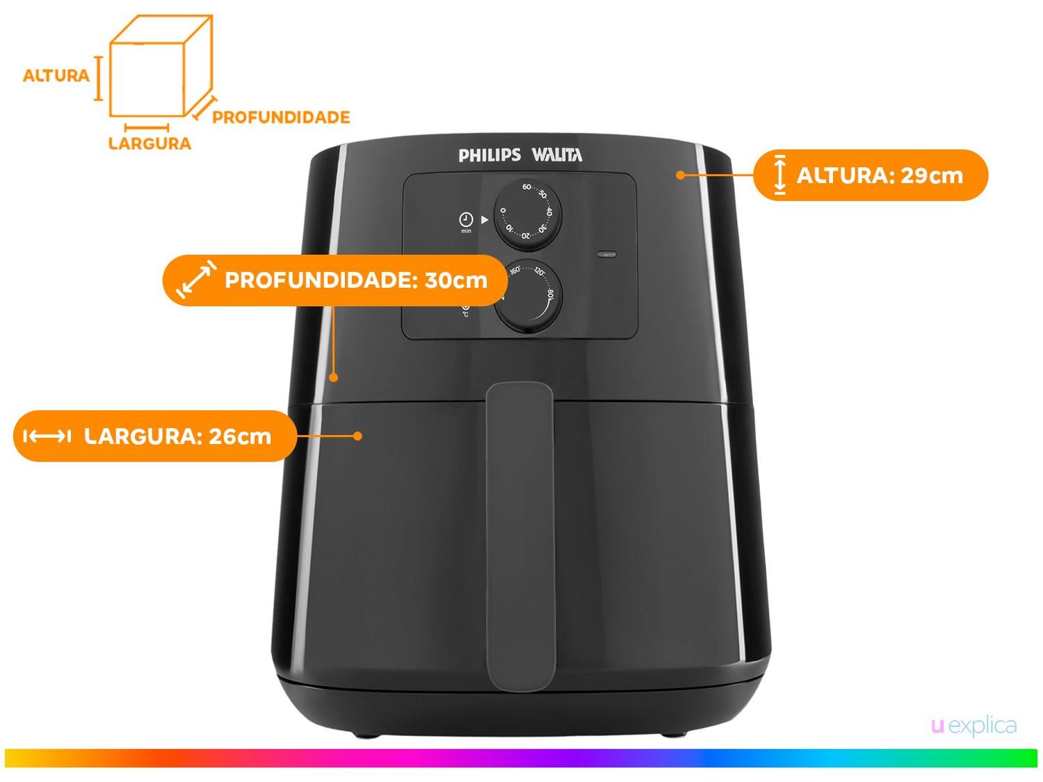 Air Fryer Philips Walita Spectre Série 3000 RI9201 Preta 2,6L