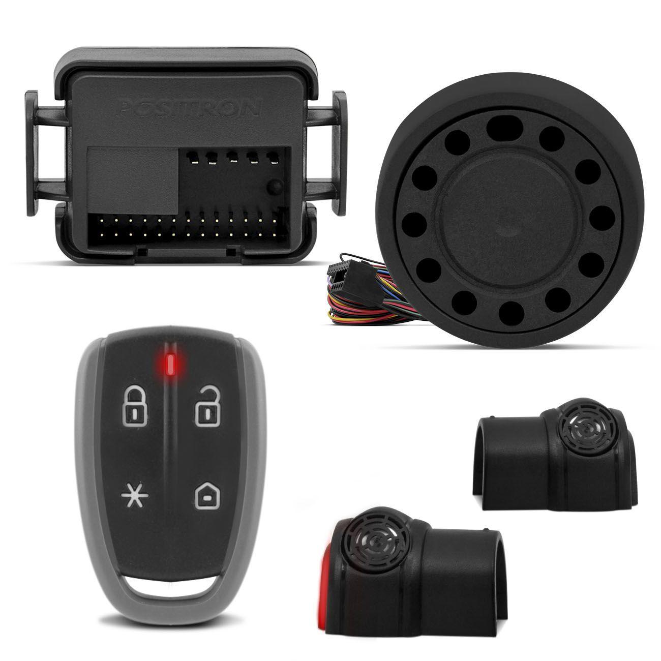 Alarme Automotivo Positron Keyless Kl360 Universal Funções Pânico ...