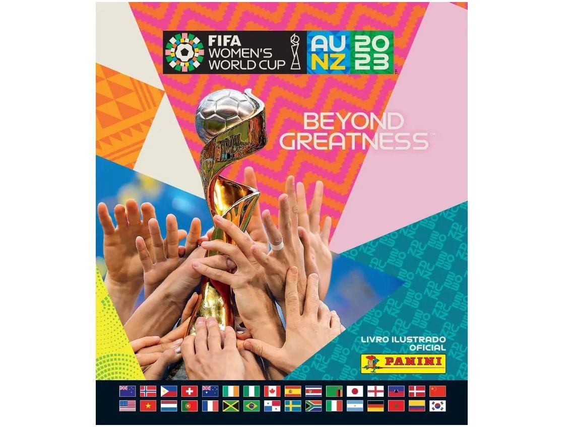 Álbum de Figurinhas Capa Dura Prata Copa do Mundo Feminina 2023 com 50 Envelopes de Figurinhas Panini