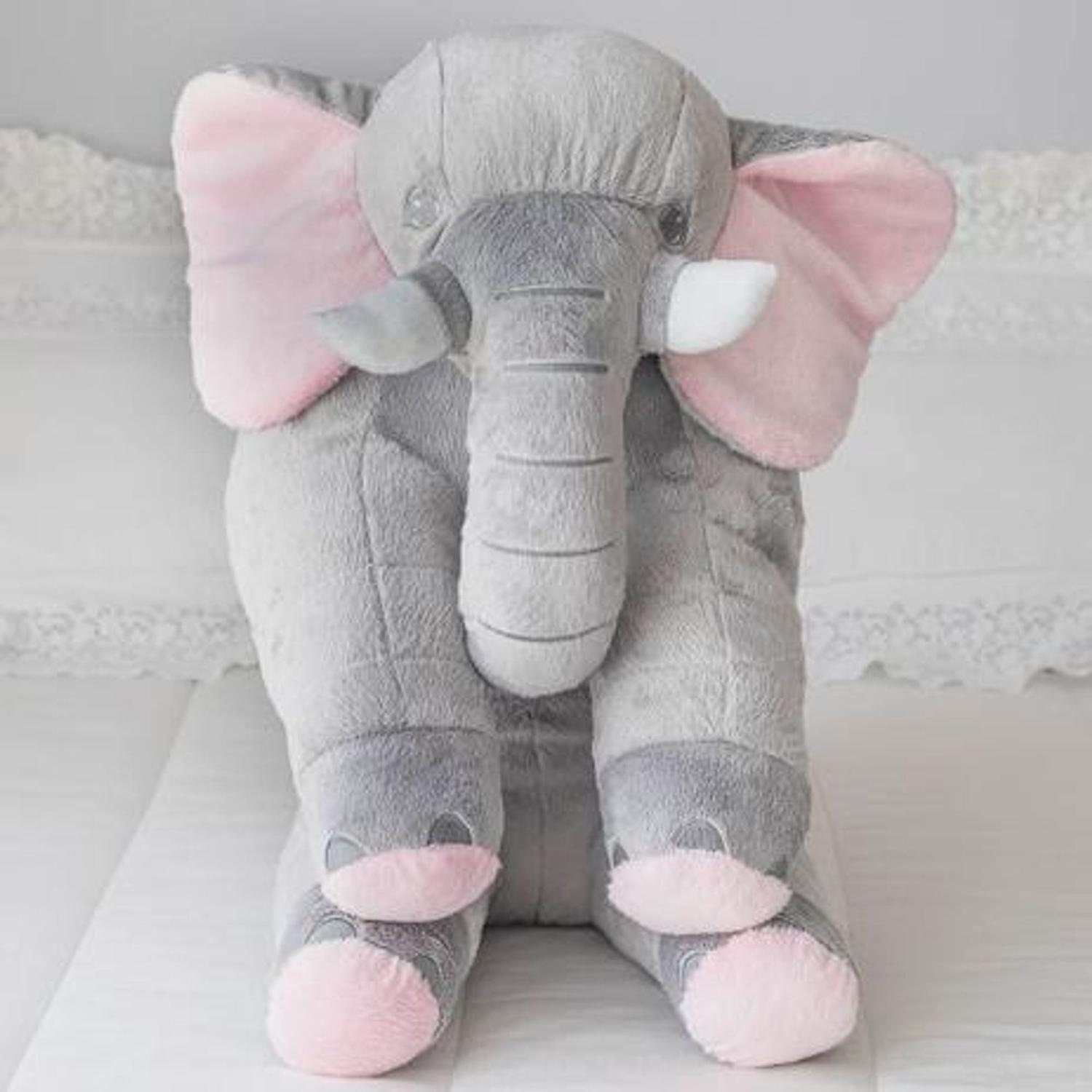 Almofada Elefante de Pelúcia Gigante 90cm Antialérgico Para Bebe Varias ...