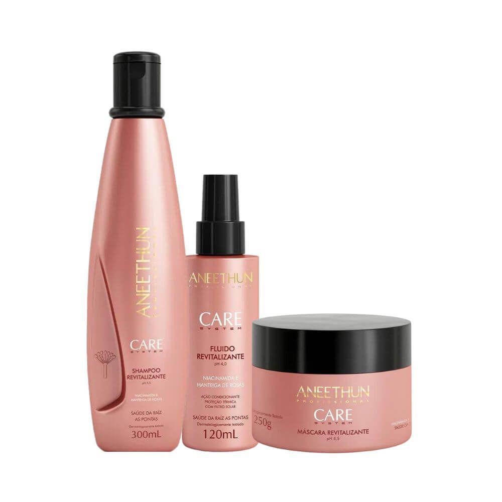 Aneethun Shampoo 300ml+ Fluido 120ml+Máscara 250g Care