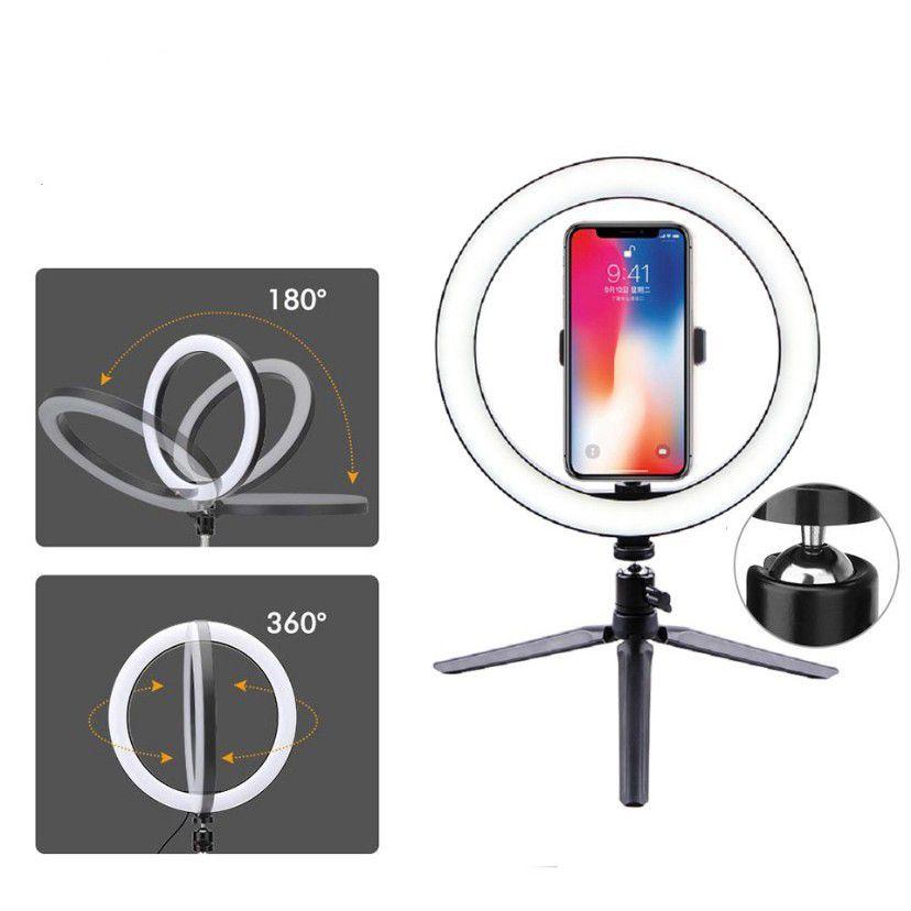 Imagem de Anel Ring Light 8 Pol + Tripé De Mesa + Suporte Cel Video