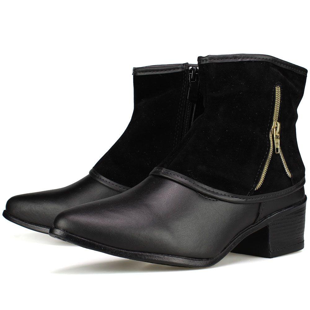 ankle boot bico fino salto baixo