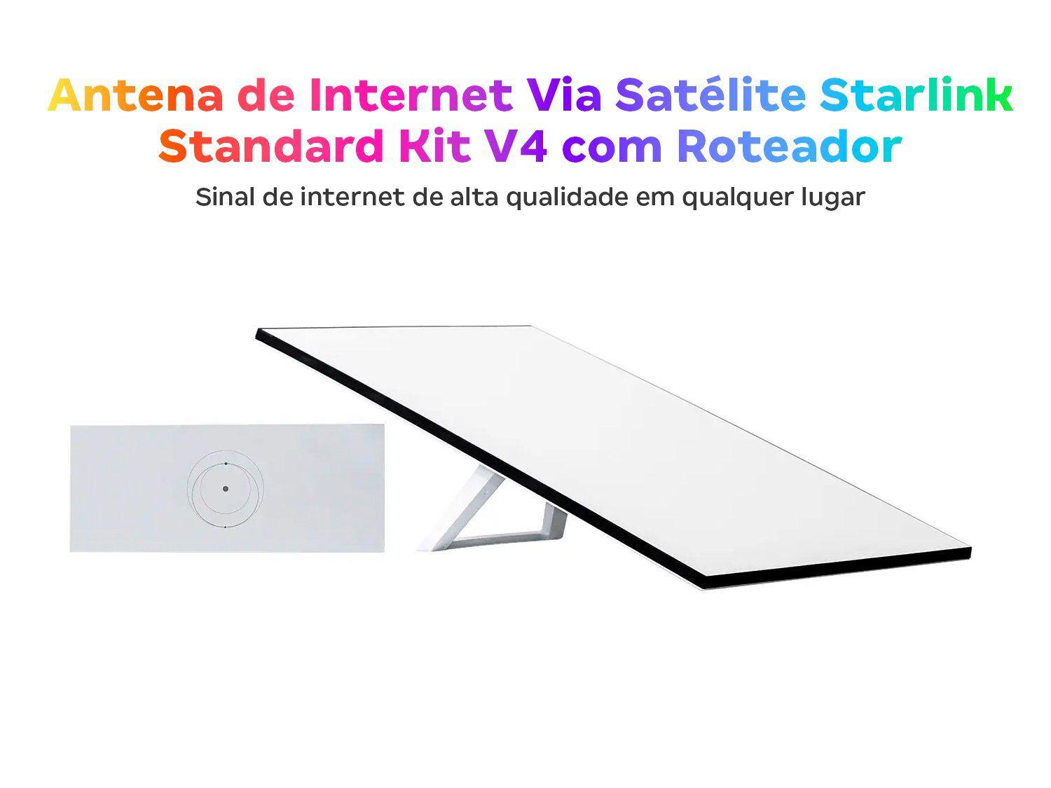 Antena de Internet Starlink Via Satélite Standard Kit V4 com