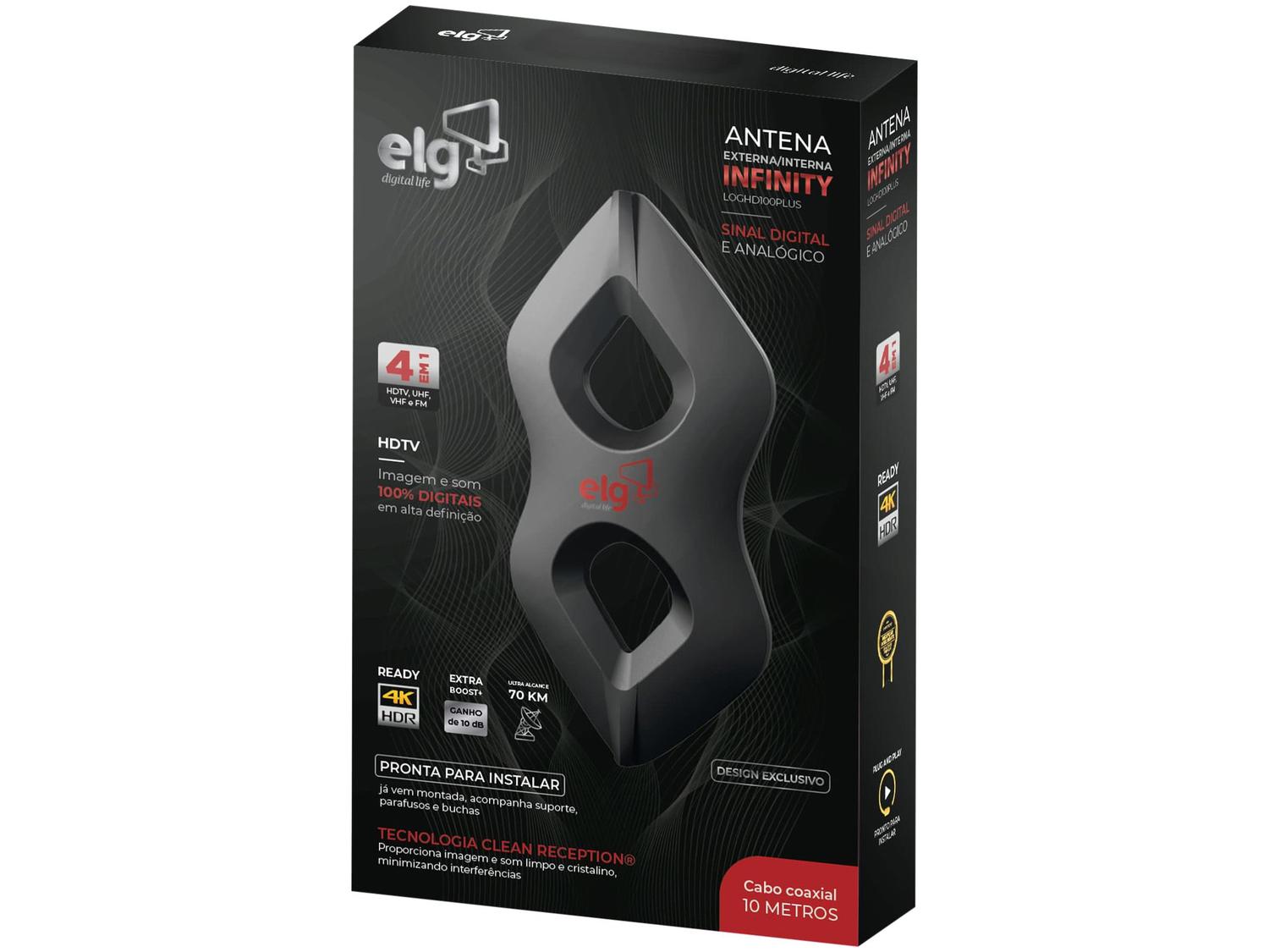 Antena Digital Interna e Externa 10dB ELG Infinity