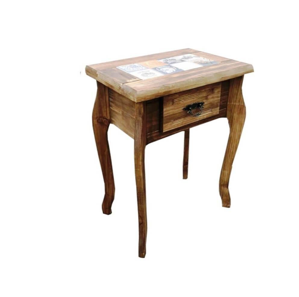 Aparador Com 1 Gaveta E Detalhes Em Azulejo De Madeira Maciça Moveis