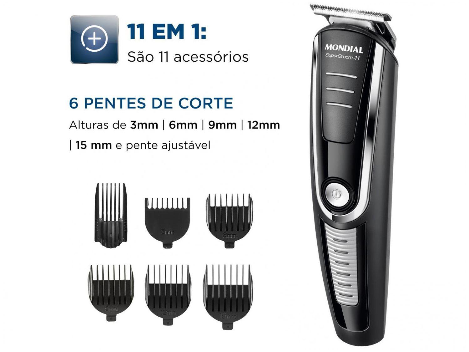 Aparador de Pelos Mondial Super Groom 11 em 1