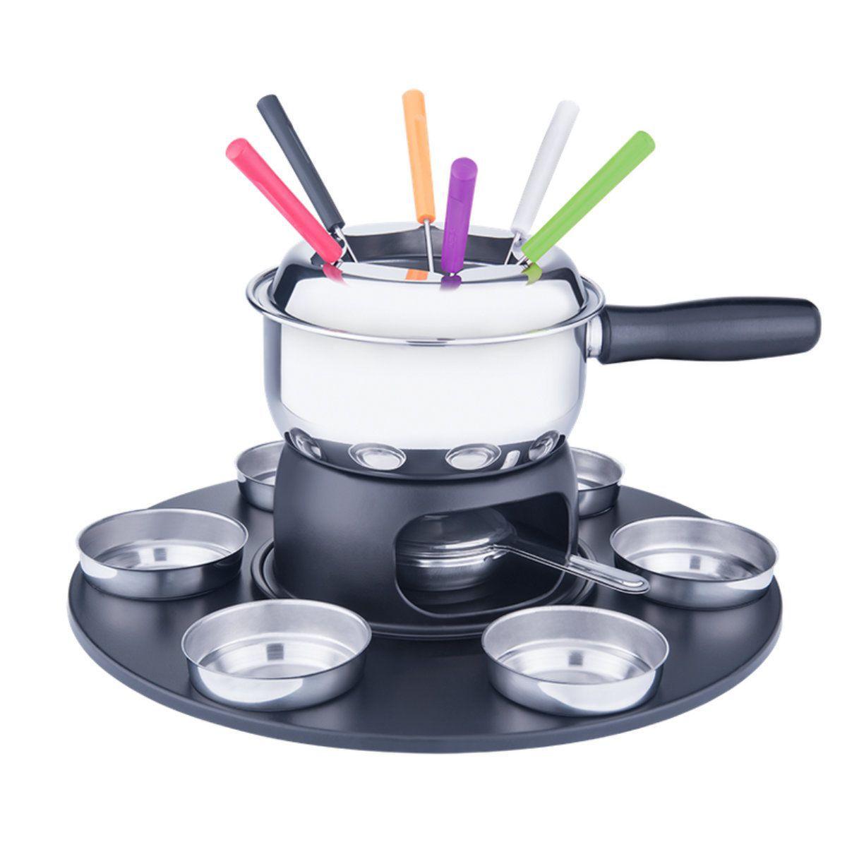 Aparelho de Fondue em Aço Inox Brinox (18 Peças) Panela de Fondue