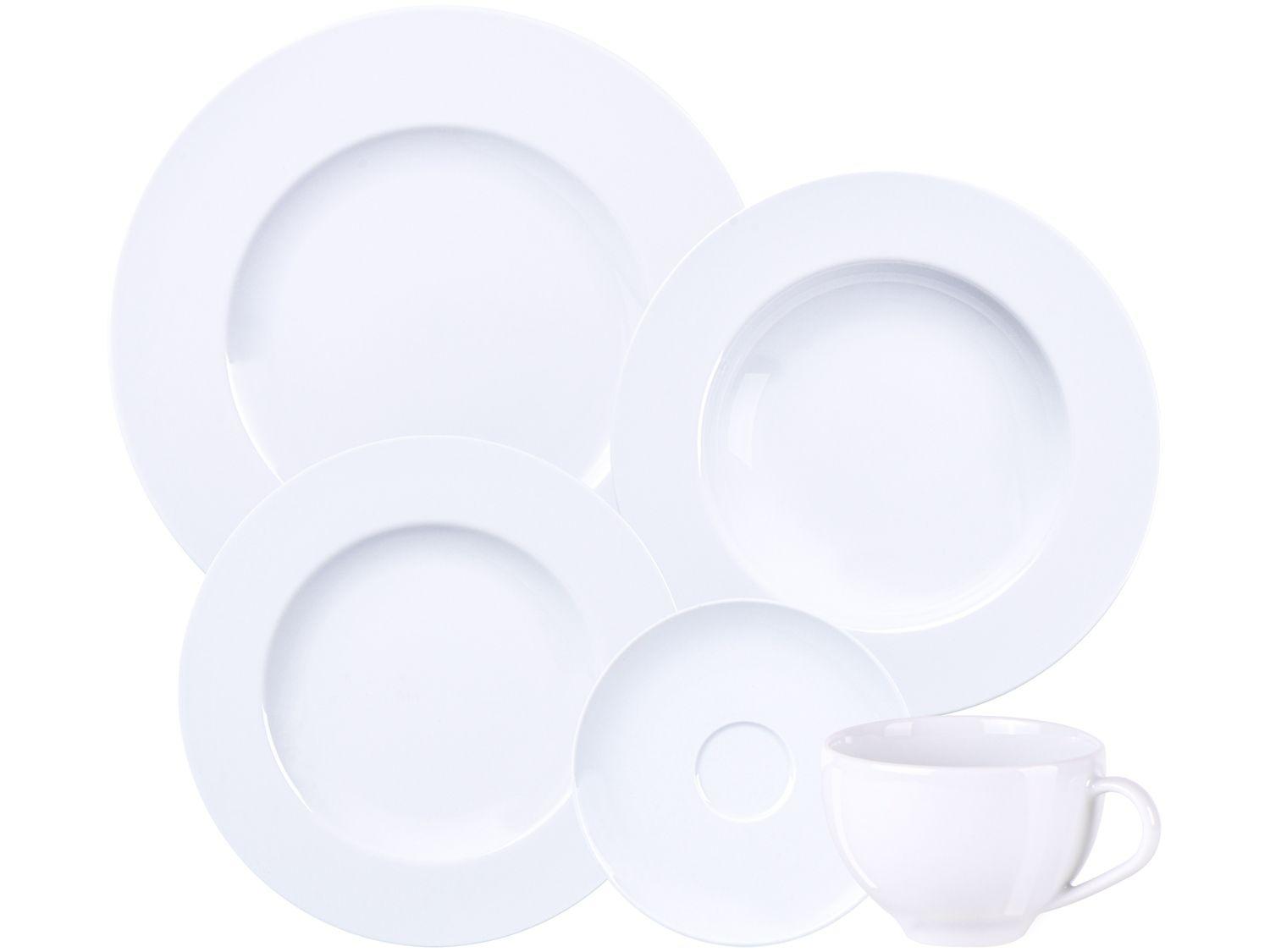 Aparelho de Jantar 20 Peças Tramontina Redondo Porcelana Branco Maria Augusta