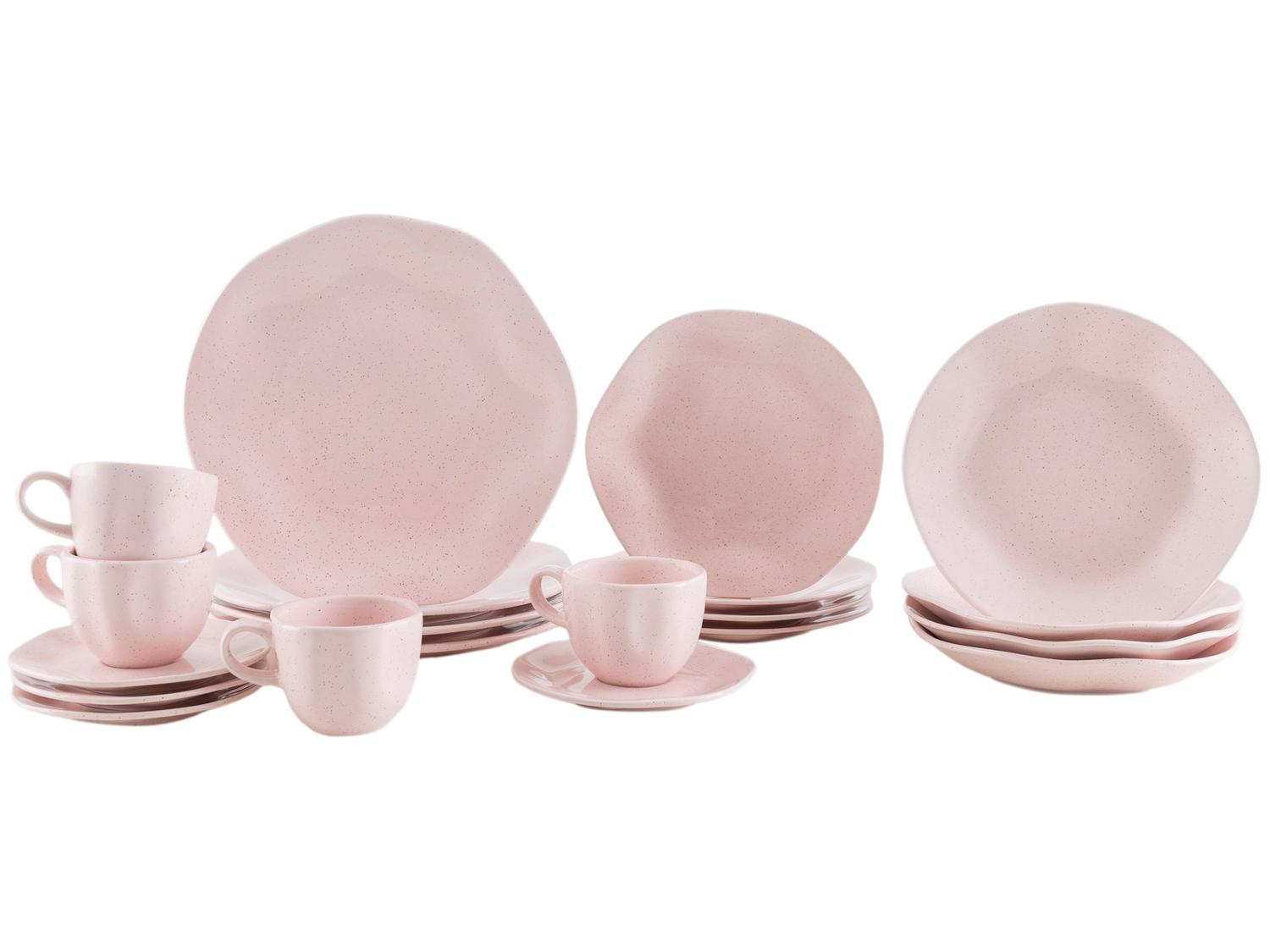 Aparelho de Jantar Chá 20 Peças Oxford Redondo Porcelana Rosa Pink Sand