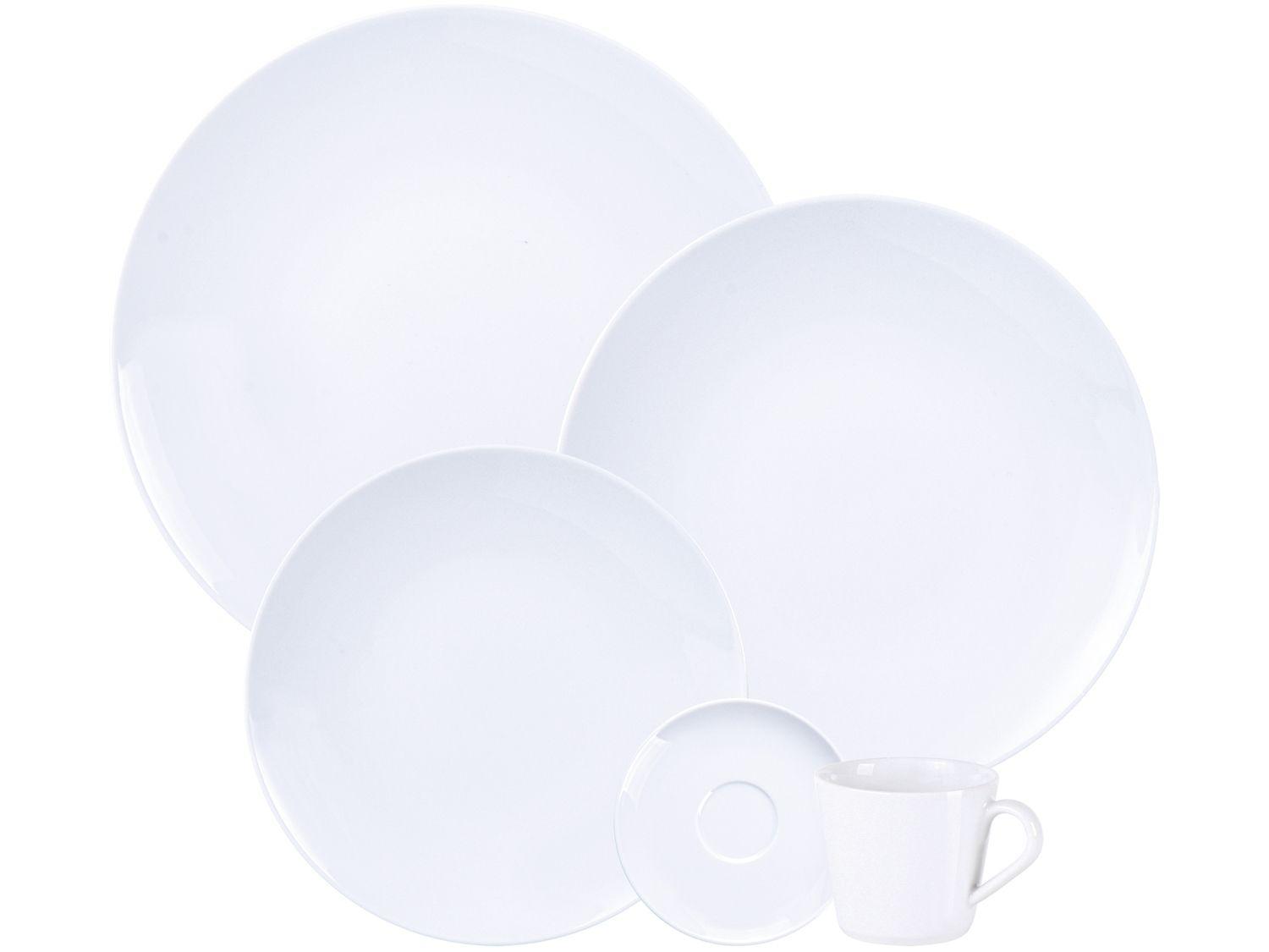 Aparelho de Jantar Chá 20 Peças Tramontina Redondo Porcelana Branco Leonora