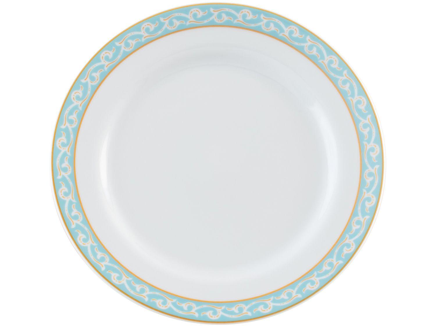 Aparelho Jantar e Chá 30 Peças Porcelana Schmidt - Dec. Blue Oak - SCHMIDT