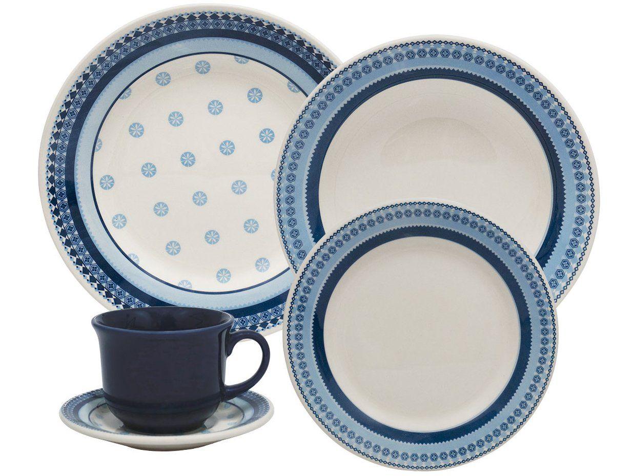 Aparelho de Jantar e Chá 20 Peças Biona de Cerâmica