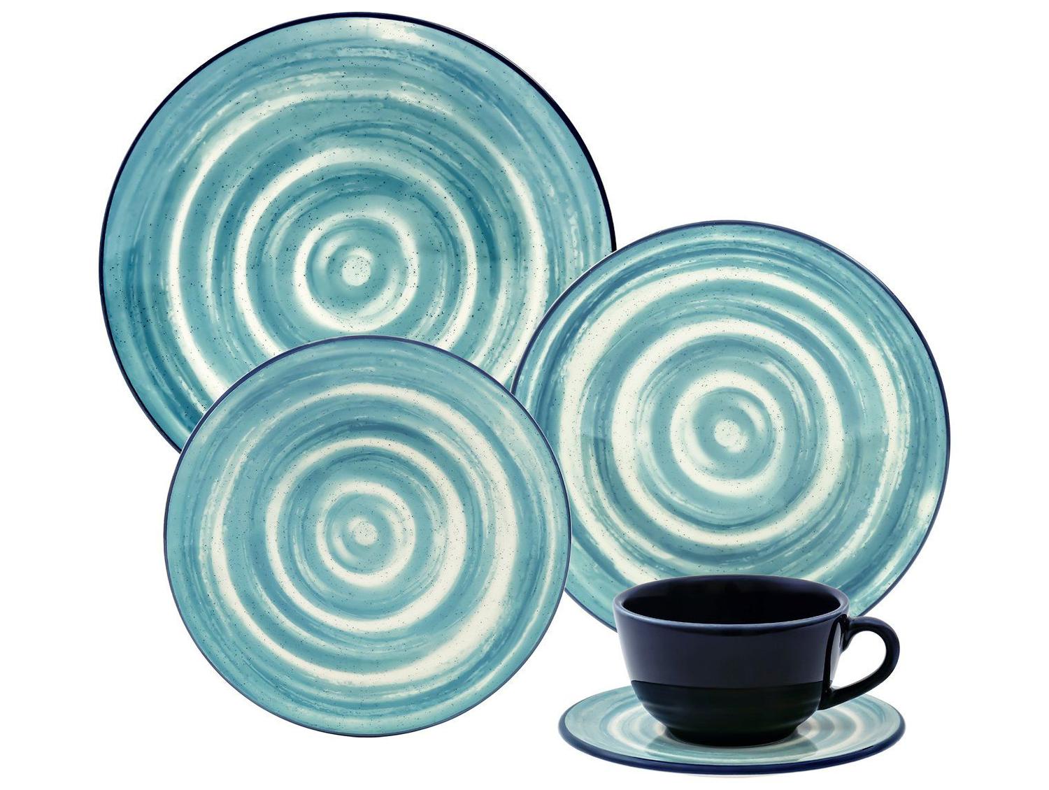 Aparelho de Jantar e Chá 20 Peças Oxford Daily Redondo Azul Unni Oceânica