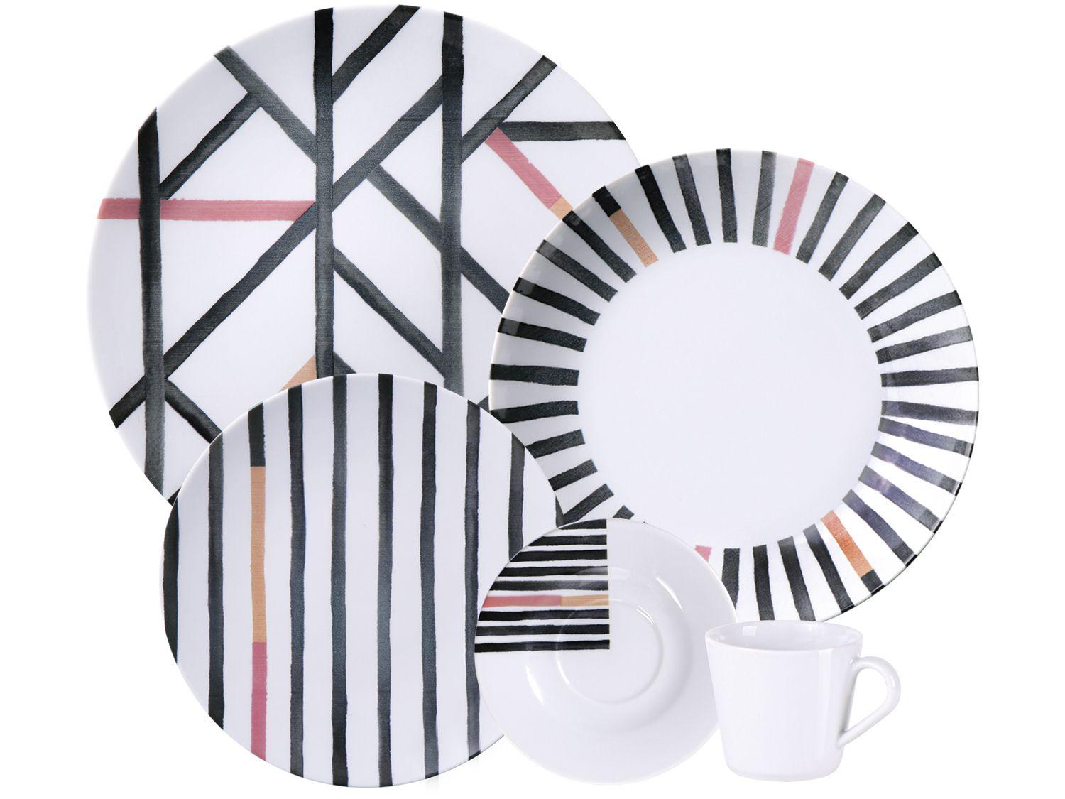 Aparelho de Jantar e Chá 20 Peças Tramontina Redondo de Porcelana Street 96589030