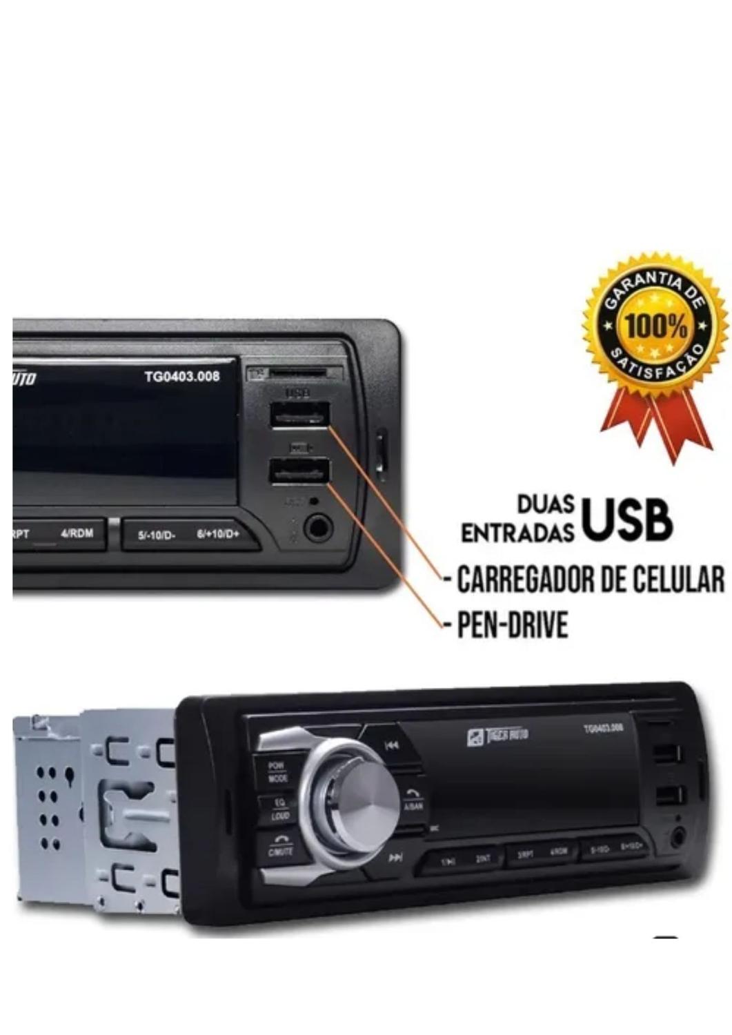 Aparelho De Som Carro Com Duas Entrada Usb Bluetooth E Sd - tiger auto ...