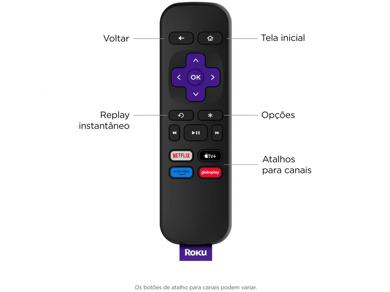 Aparelho de Streaming Roku Express 4K com Controle Remoto