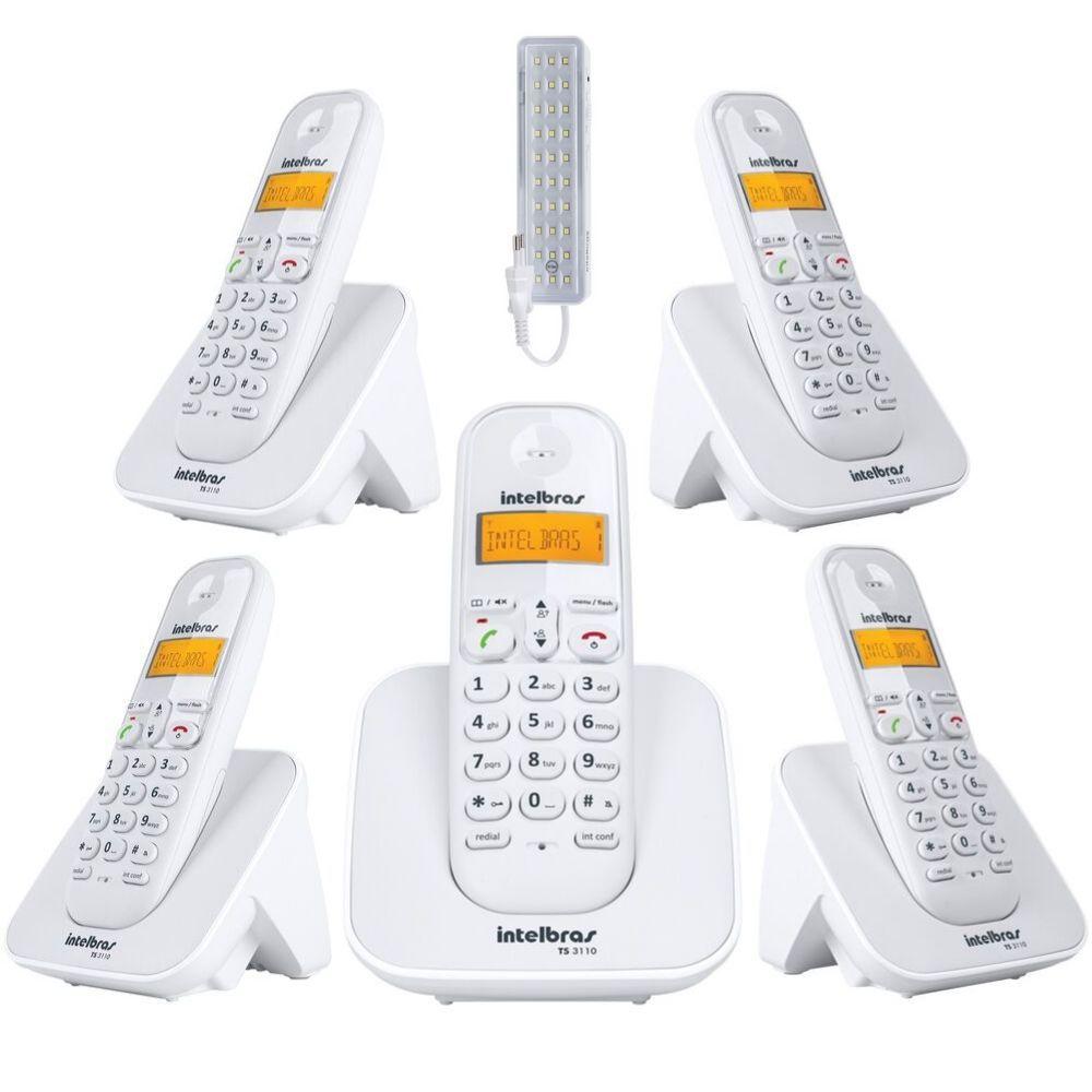 Aparelho Telefone Sem Fio 4 Ramal Bina bat eria alta duração ...