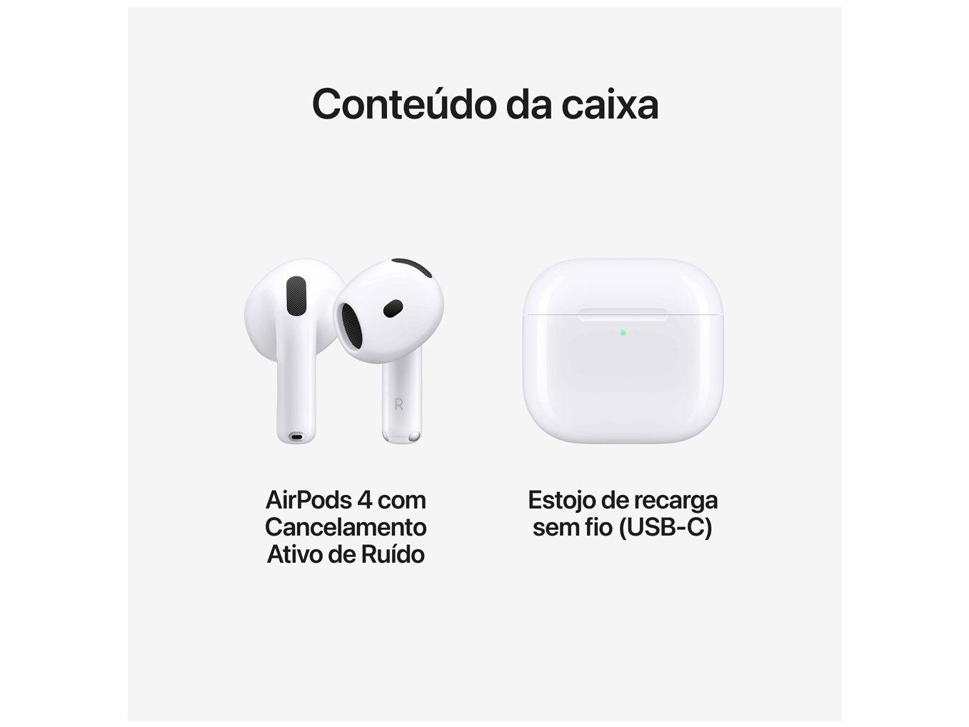 Apple AirPods 4 com Cancelamento Ativo de Ruído