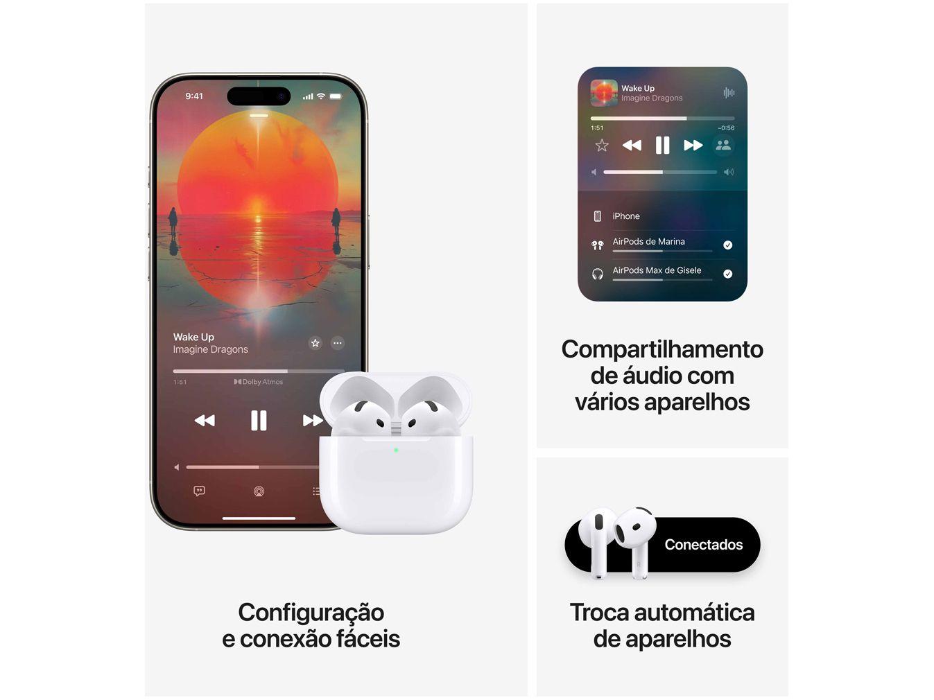 Apple AirPods 4 com Cancelamento Ativo de Ruído