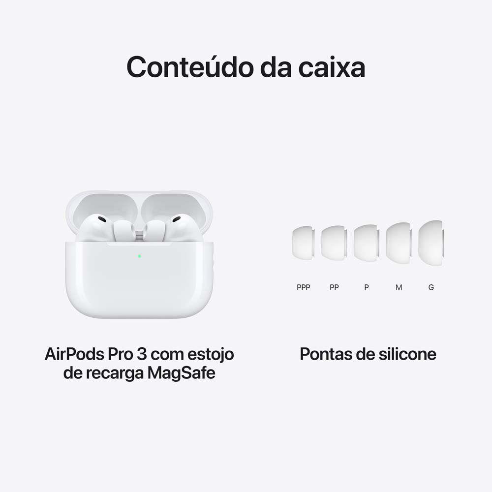 Apple AirPods Pro 3 — cinco tamanhos de pontas auriculares