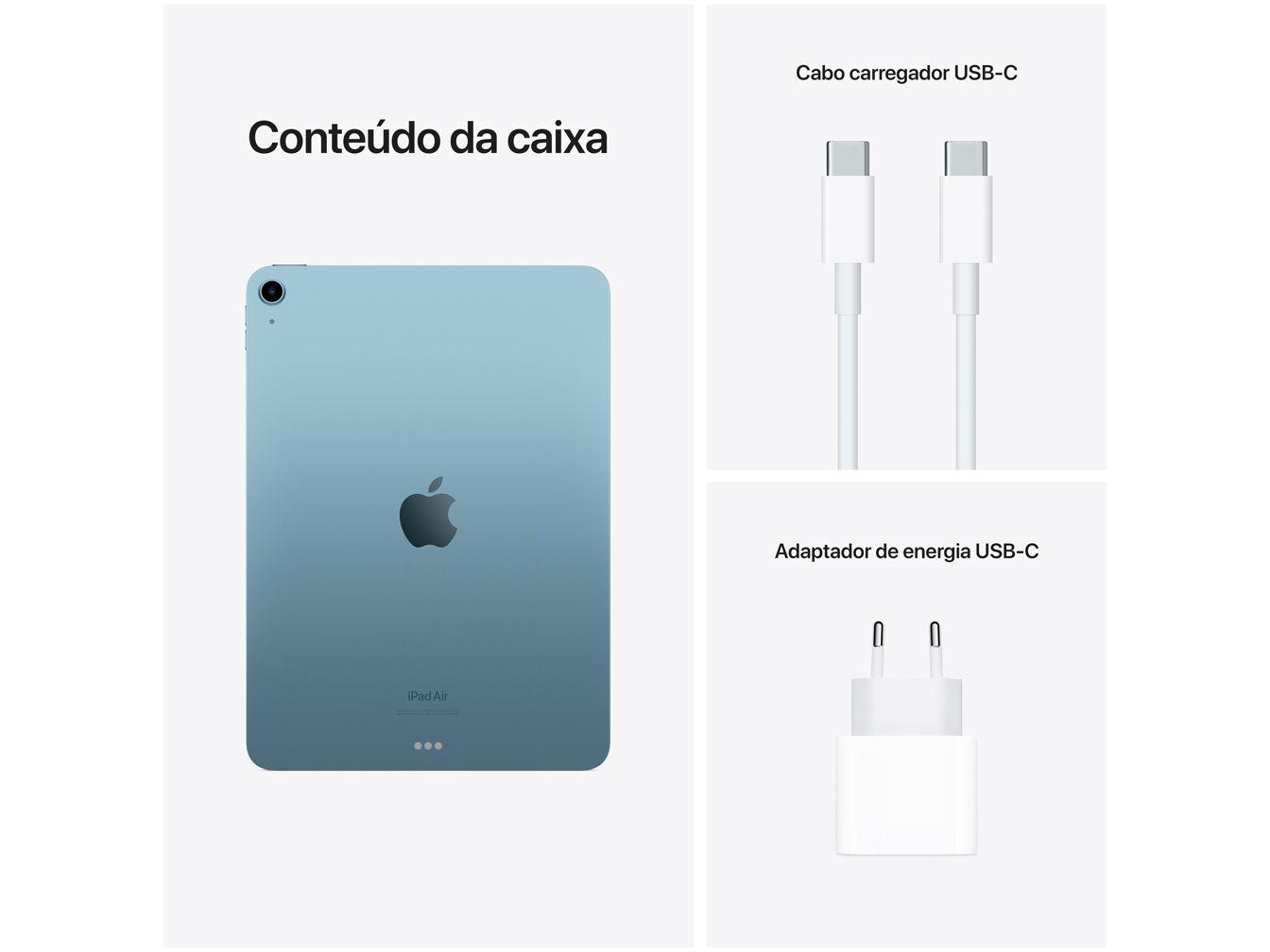 Apple iPad Air 10,9” 5ª Geração Wi-Fi 64GB - Azul - Apple Apple iPad Air 10,9” 5ª Geração Wi-Fi 64GB - Azul - Apple