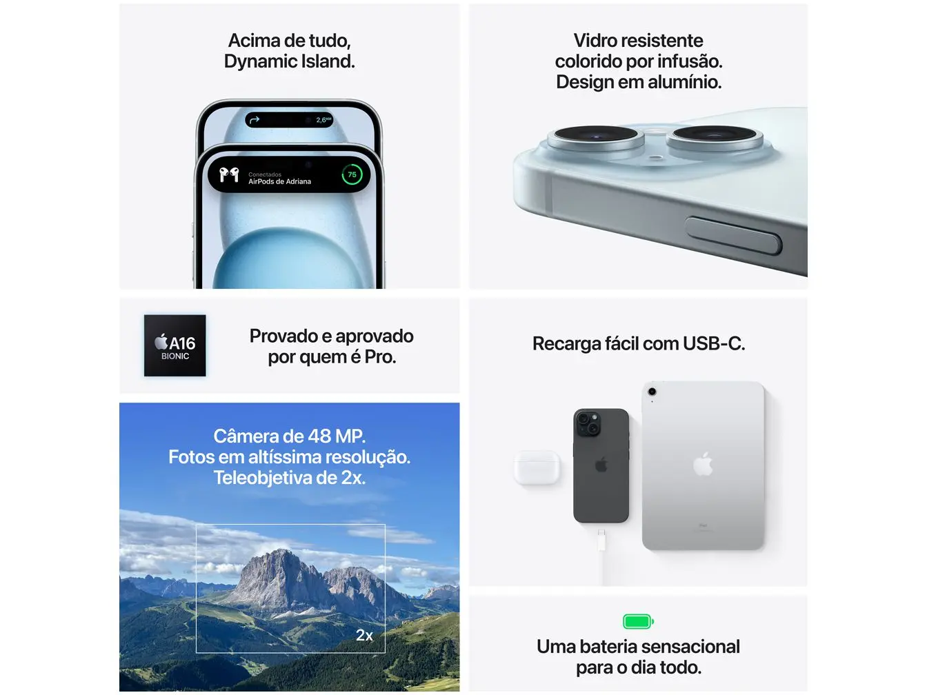 Apple iPhone 15 128GB Preto 6,1