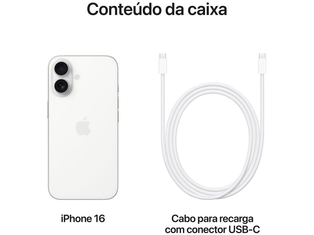 Apple iPhone 16 128GB Branco 6,1" 48MP iOS 5G