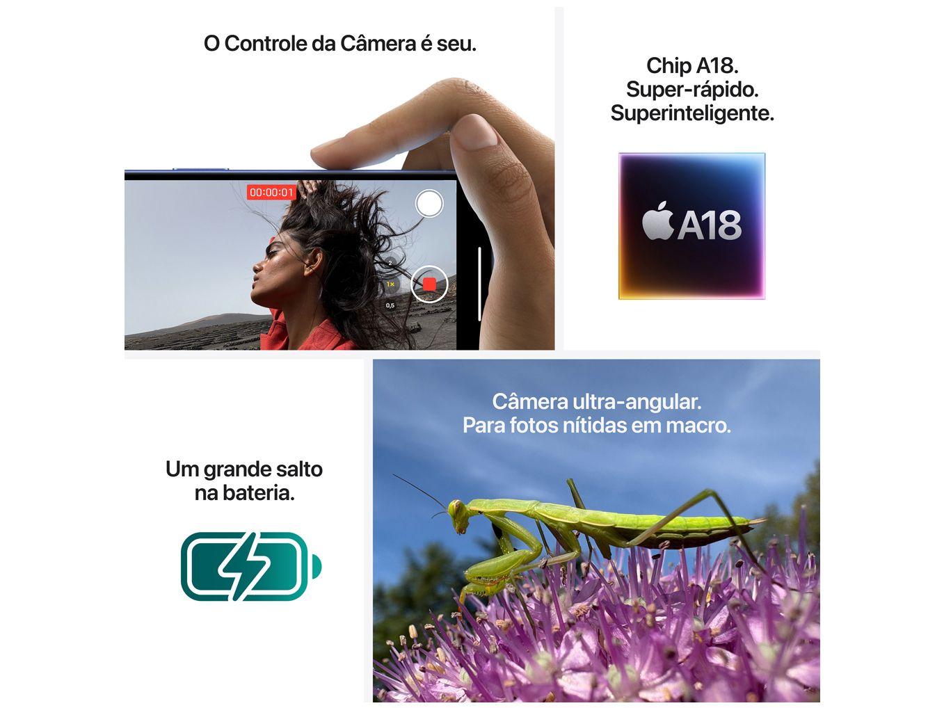 Apple iPhone 16 Plus 128GB Branco 6,7" 48MP iOS 5G