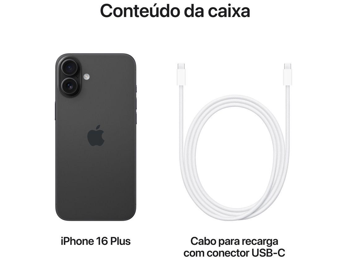 Apple iPhone 16 Plus 256GB Preto 6,7" 48MP iOS 5G