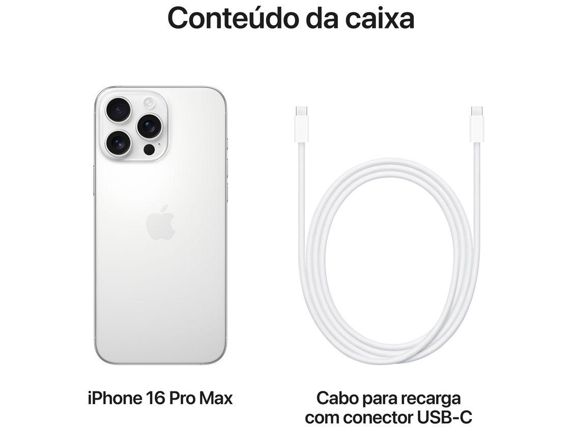 Apple iPhone 16 Pro Max 256GB Titânio Branco 6,9" 48MP iOS 5G
