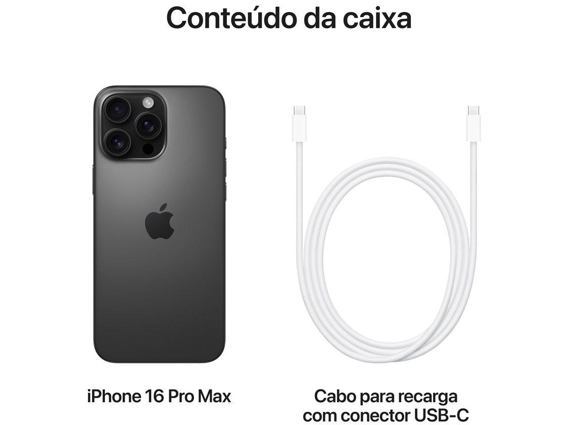 Apple iPhone 16 Pro Max 512GB Titânio Preto 6,9" 48MP iOS 5G
