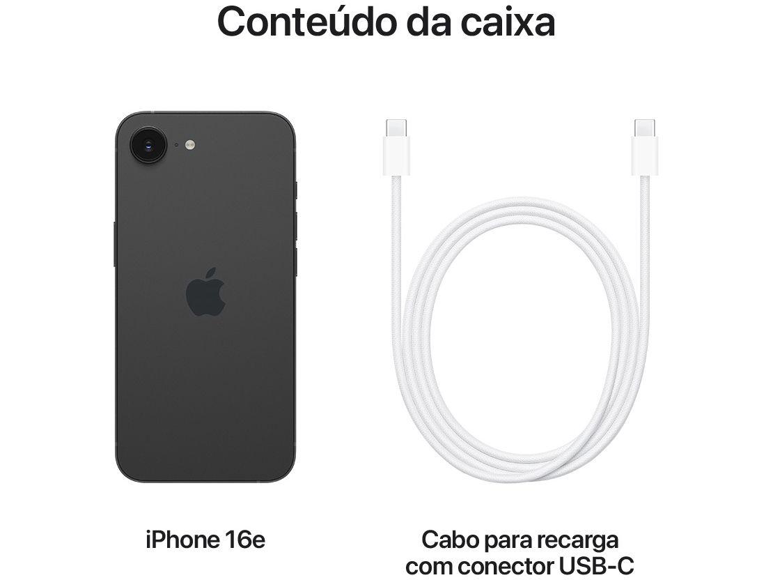 Apple iPhone 16e 256GB Preto 6,1" 48MP iOS 5G